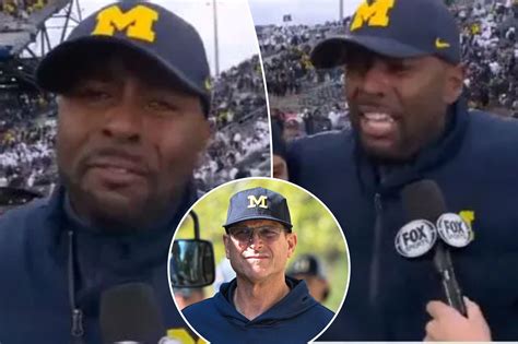 Acting Michigan Coach Gives Teary NSFW Interview After Win Without