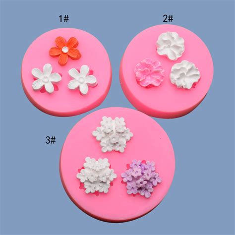 3 Florets Fondant Silicone Mold Dry Pace Baking Cake Diy Ornament