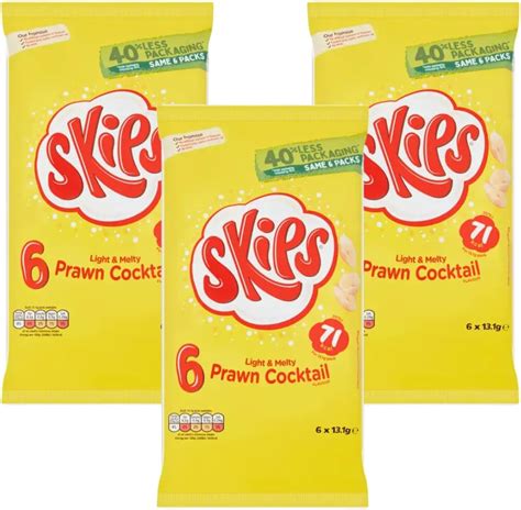 Snack Pack Bundle With Skips Tingly Prawn Cocktail Flavour 6x13 1g 3 Pack Uk Grocery