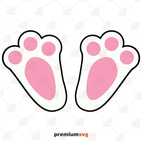 Pink Bunny Feet Svg Files Rabbit Feet Clipart Premiumsvg