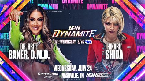 Hikaru Shida vs. Britt Baker Added To 7/24 AEW Dynamite, Updated Card ...