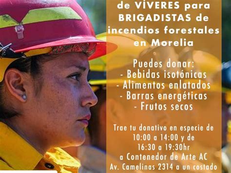 Morelia realizan colecta de víveres para brigadistas de incendios