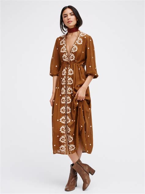 Embroidered Fable Midi Dress In 2024 Boho Dresses Long Boho Dress