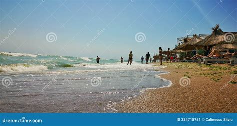 Large Crowd Of People On The Vama Veche Beach Romania Editorial Photo