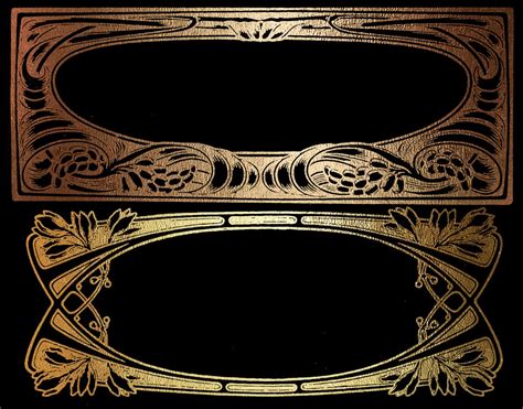 22 Art Nouveau PNG GOLD Foil FRAMES Banners Scrapbooking Etsy