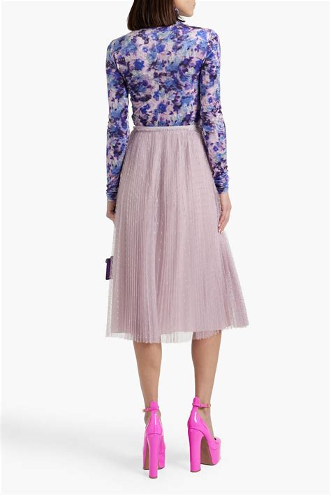 Redvalentino Pleated Point Desprit Midi Skirt The Outnet