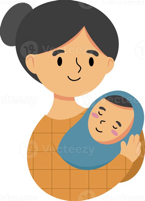 Mothers Day Illustration Mother Holding Baby Png