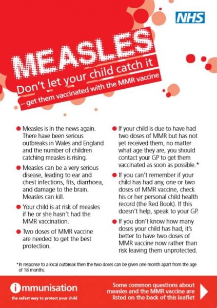 Measles Information Leaflet From Public Health England Pontesbury Ce Primary School