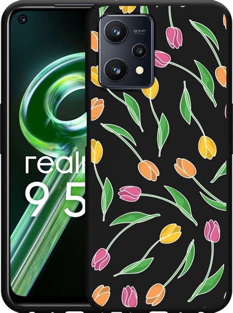 Realme G Hoesje Zwart Tulpen Designed By Cazy Bol