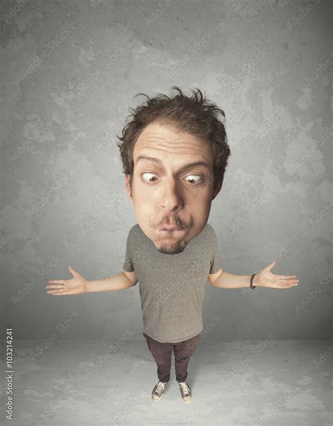 Funny person with big head Stock Photo | Adobe Stock