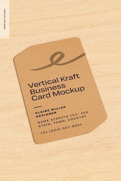 Une Maquette De Carte De Visite Kraft Verticale Psd Premium