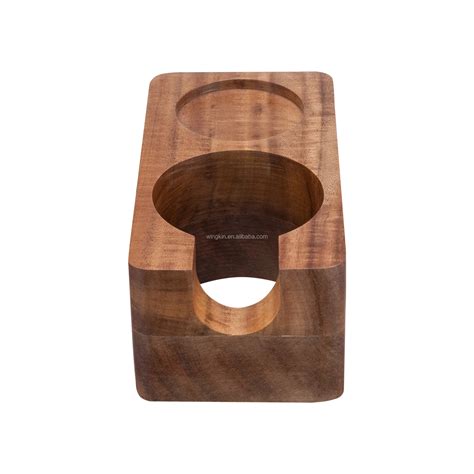 Walnut Wood Tamping Station Wood Espresso Tamper Mat Stand Wooden