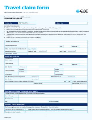 Fillable Online Return The Completed Form To QBE Insurance At Fax