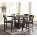 Haddigan Dark Brown Rectangular Extendable Counter Height Dining Room