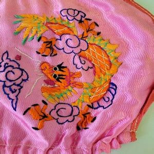 Vintage S S Sweetheart Souvenir Lingerie Set Embroidered Dragons Vintage Lingerie