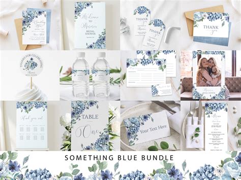 Something Blue Bridal Shower Bundle Dusty Blue Hydrangea - Etsy