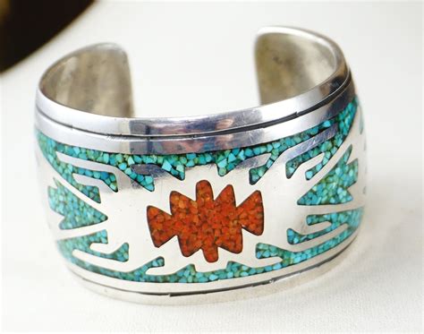 Sterling Silver Turquoise Vintage Navajo Cuff Bracelet