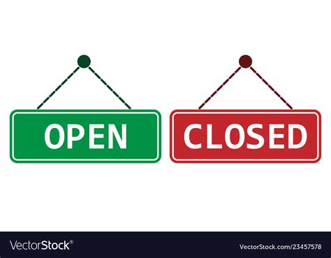 Open closed sign icon flat Royalty Free Vector Image