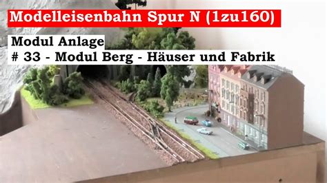 Modellbahn Spur N 1zu160 33 Modul Berg Häuser Straßen Autos