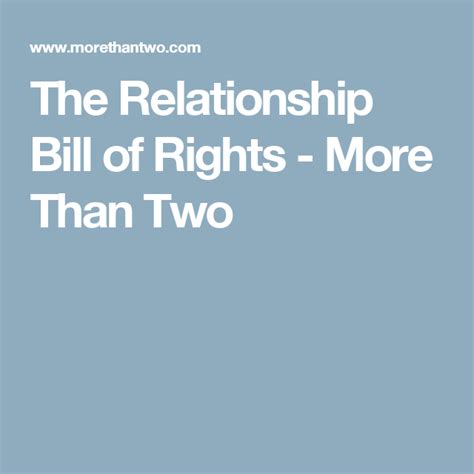 The Relationship Bill Of Rights Proyectos