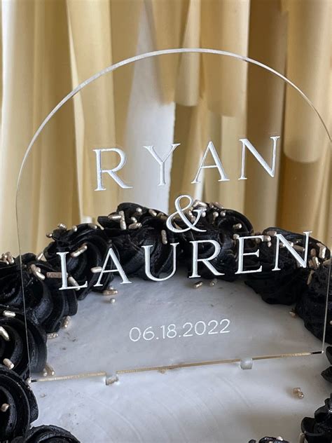 Personalized Acrylic Wedding Cake Topper Clear Wedding Cake Etsy