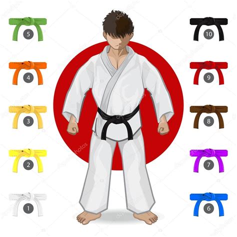 Karate Martial Art Belt Rank System Stock Vector Image By ©brancaescova