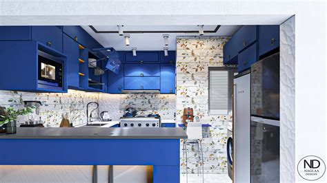 blue kitchen on Behance