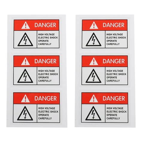 Electric Shocks Sticker Stickers Sign Danger Voltage High Warning ...