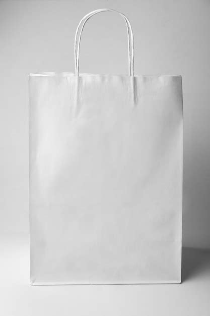 Premium Photo Blank Paper Bag On White Background