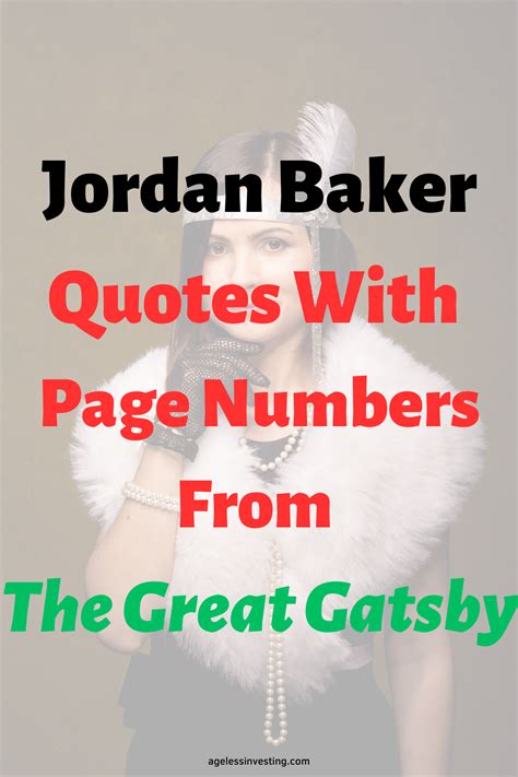 20 Jordan Baker Quotes With Page Numbers From The Great Gatsby Baker