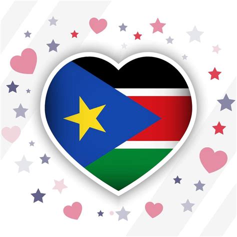 Creative South Sudan Flag Heart Icon Vector Art At Vecteezy