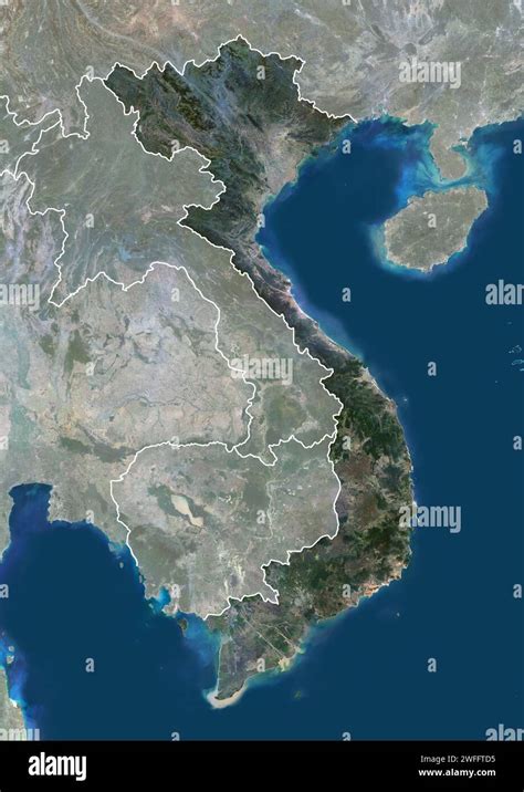 Vietnam Satellite Image Stock Photo Alamy