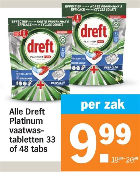 Alle Dreft Platinum Vaatwas Tabletten Of Tabs Aanbieding Bij