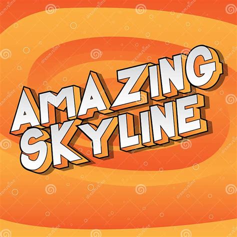 Amazing Skyline Comic Book Style Words Stock Vector Illustration