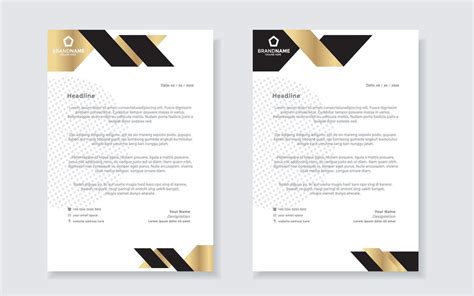 Gold Luxury Letterhead Design Template For Company Stationery Design