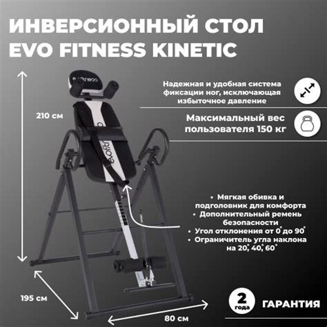 Инверсионный стол EVO FITNESS Kinetic black - купить с доставкой по ...