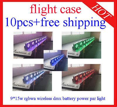 9 15W RGBWA 5 In 1 Wireless Battery Led Par Stage Light Uplights 10pcs