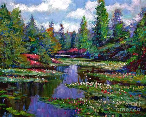 Waterlily Lake Reflections Painting By David Lloyd Glover Fine Art