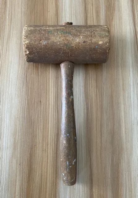 Antique Mallet Wooden Hammer Th Century Likely Victorian Vintage