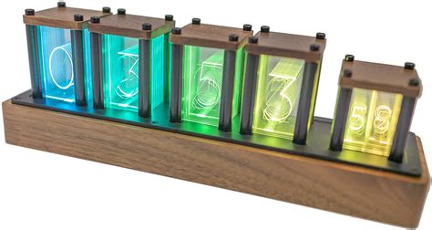 Buy Digital Tube Desk Clock Retro Modern Wooden Clock 1600 Colors RGB ...