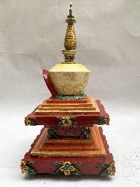 Buddhist Wooden Statue Of Stupa With Shakyamuni Buddha Traditional