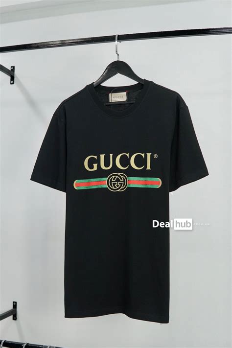 Gucci Fake Logo T Shirt Black Gc003 Deal Hub