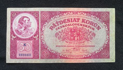 50 Korun 1929 Neperforovana Vzacna Jednopismenkova Serie X Nadherna