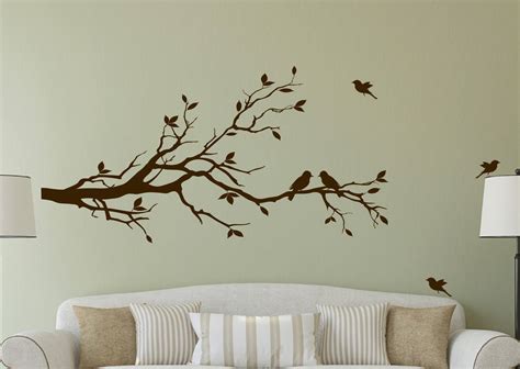 Large Tree Branch Wall Decal Deco Art Sticker Mural With 10 Etsy