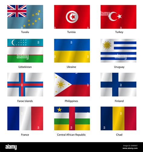 Set Flags Of World Sovereign States Vector Illustration Stock Photo