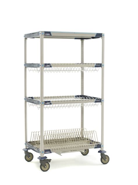 Metromax I Pr36vx3 Xdr Mobile Drying Rack With Two Drop Ins One Tray Rack One Bulk Shelf And