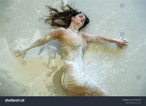 Sexy Nude Woman Long Brunette Hair Stock Photo Shutterstock