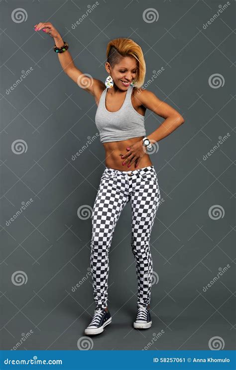 Dancing Funky Girl Stock Image Image Of Slim Merengue 58257061