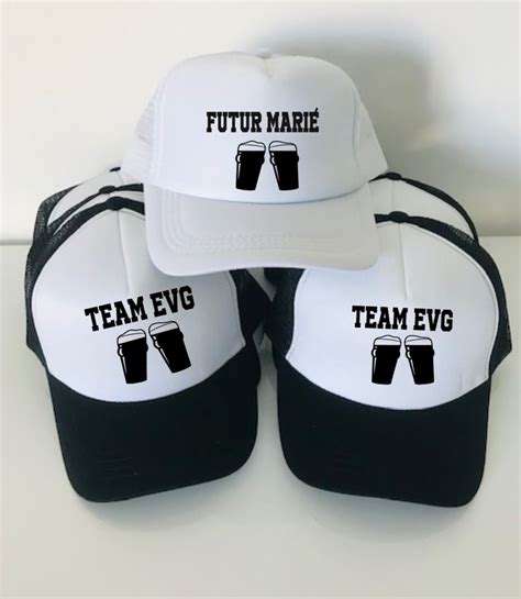 Casquette personnalisée evjf evg verre de bière team du marié team de