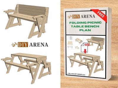 Free Folding Picnic Table Bench Plans PDF - DIY Arena